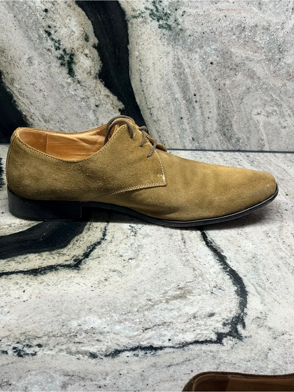 Saks Fifth Avenue Made in Italy Olive Green Suede Derby Shoes Men’s US 9.5